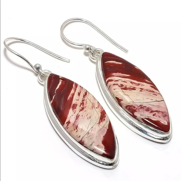 Jewelry - Mookaite Silver dangle earrings